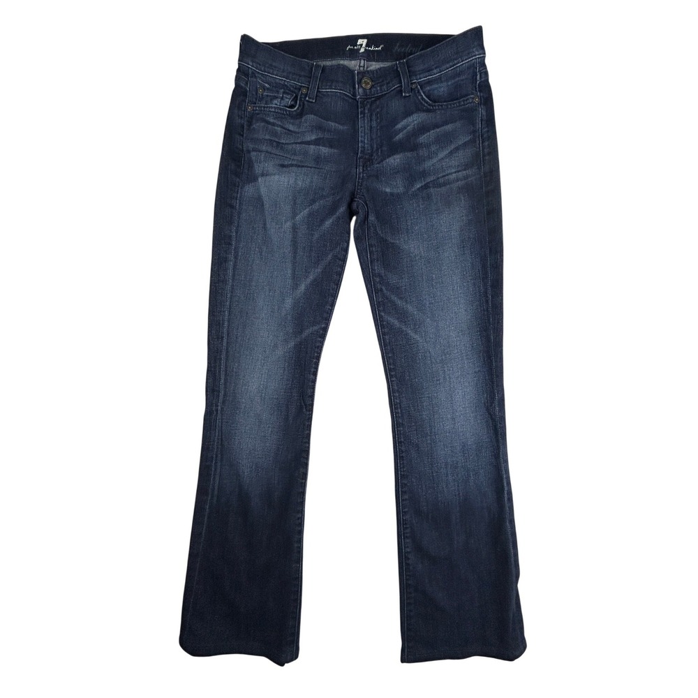 7 For All Mankind Bootcut Jeans Womens 27 (29x29) Dark Wash Low Rise Stretch